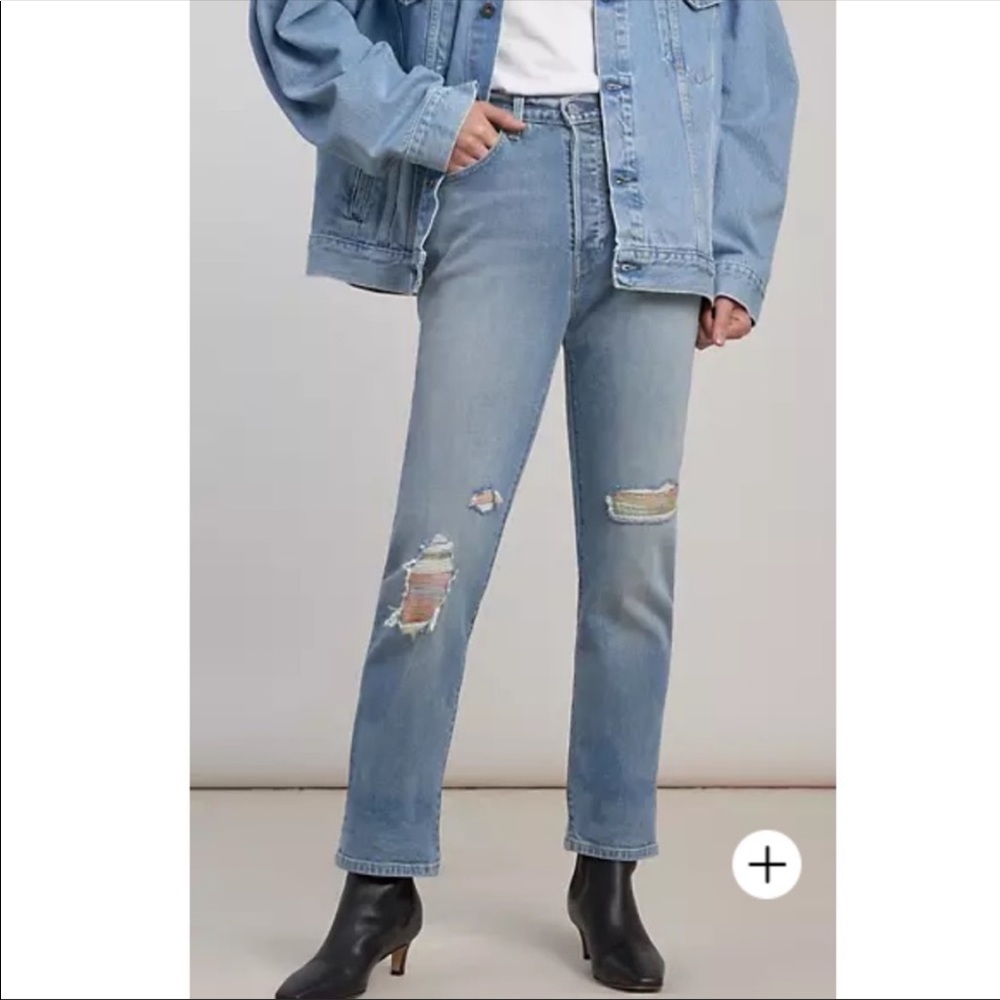 Levi's Made & Crafted 501 Original Fit Jeans Mahlia Kent Rip and Repair